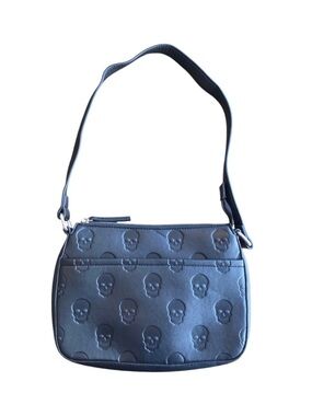 MAD Engine Black Skull Embossed Women's Shoulder Bag